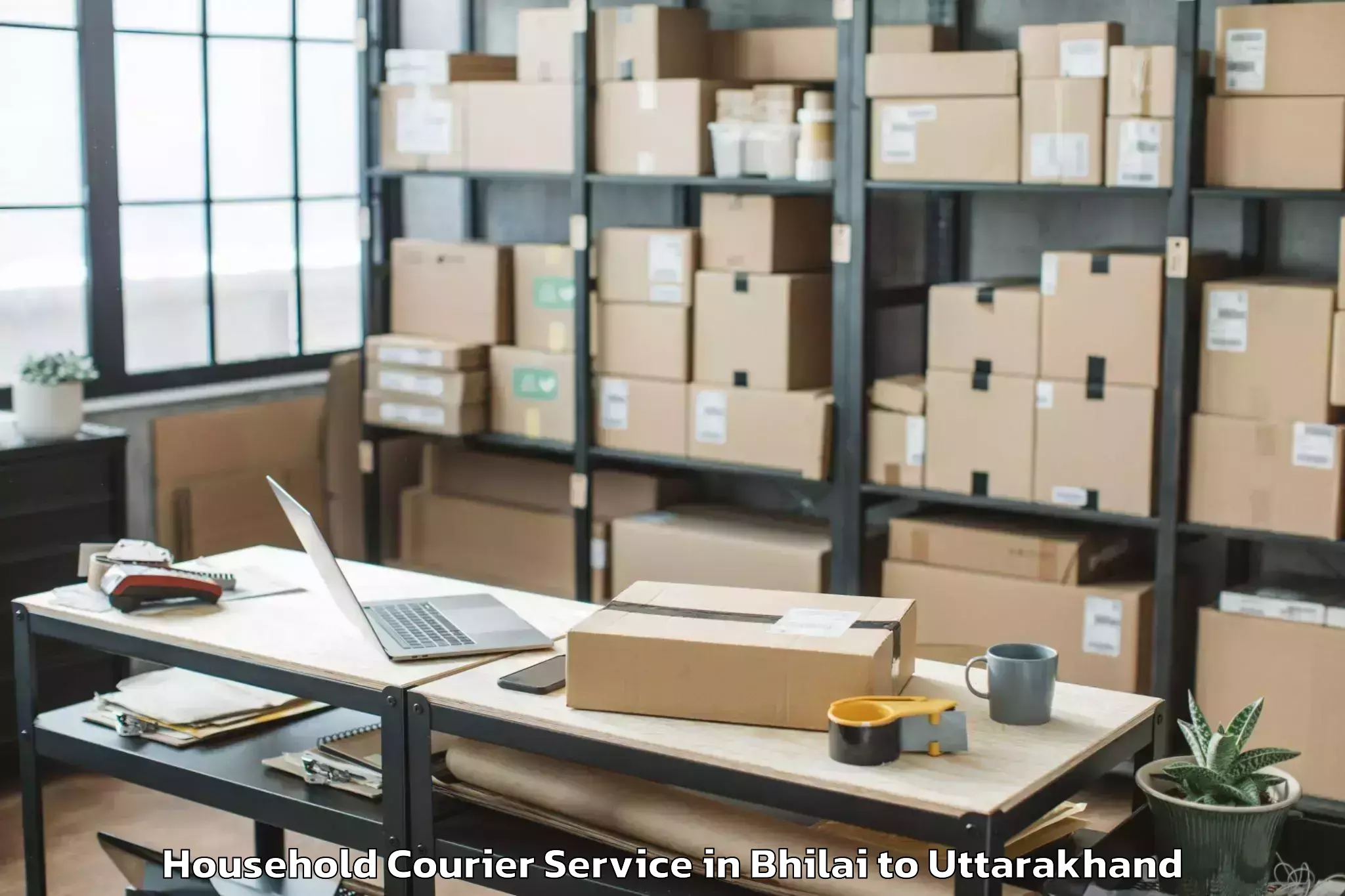 Reliable Bhilai to Ghansali Household Courier